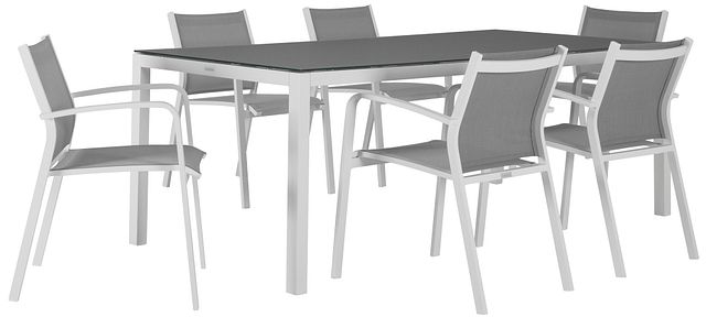Lisbon Gray 86" Rectangular Table & 4 Chairs (2)
