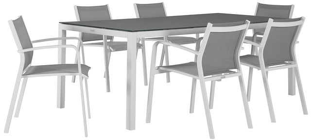 Lisbon Gray 86" Rectangular Table & 4 Chairs