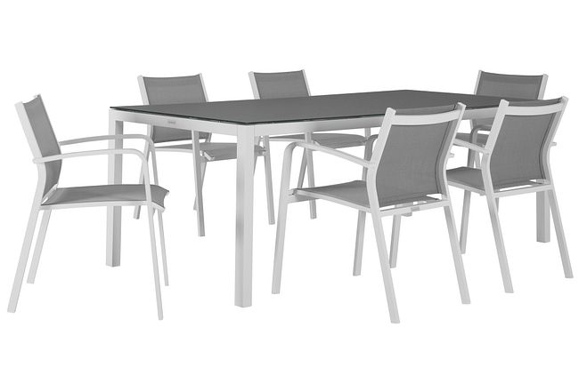 Lisbon Gray 86" Rectangular Table & 4 Chairs