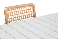 Sunrise White 86" Rectangular Table & 4 Teak Arm Chairs