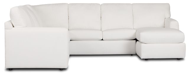 Rhodes White Fabric Medium Right Chaise Sectional