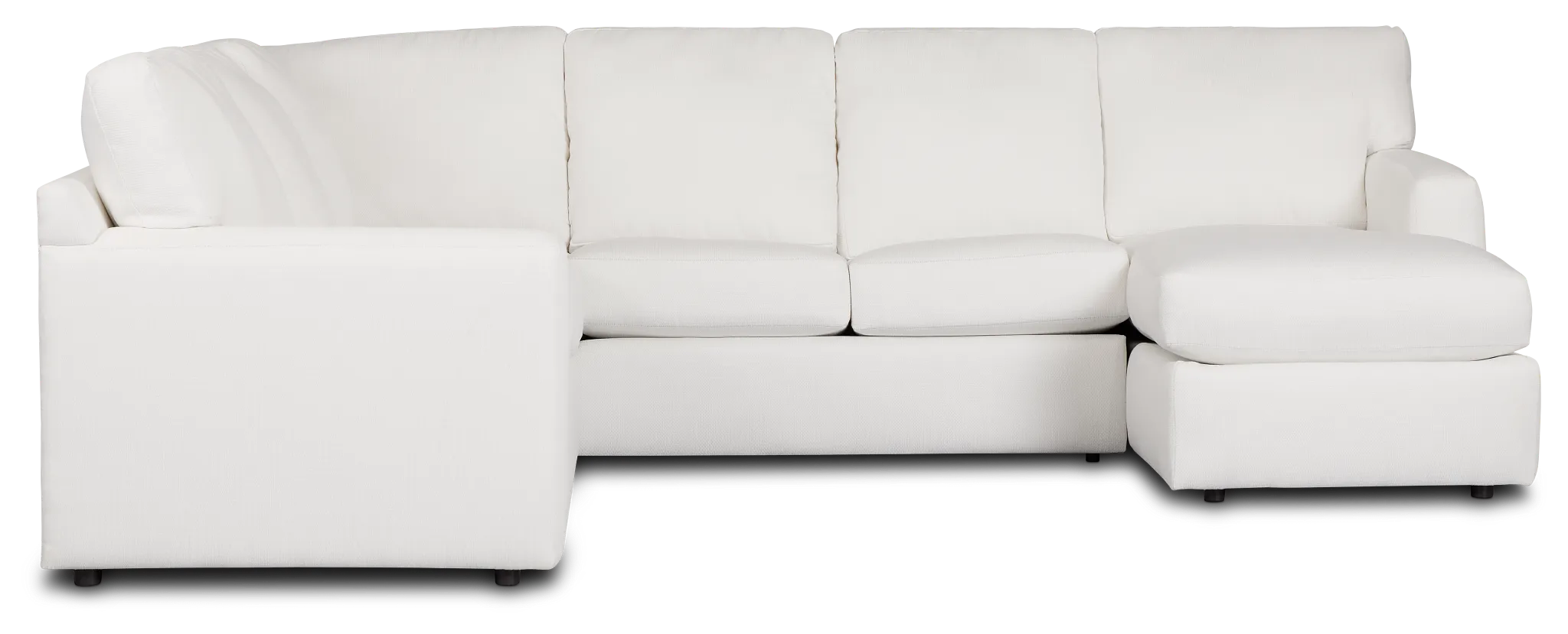Rhodes White Fabric Medium Right Chaise Sectional