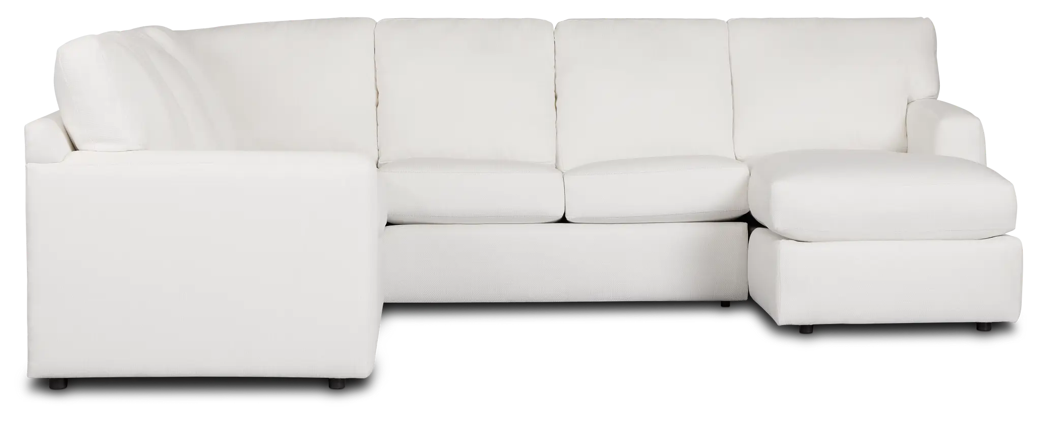 Rhodes White Fabric Medium Right Chaise Sectional Rhodes White Fabric Medium Right Chaise Sectional
