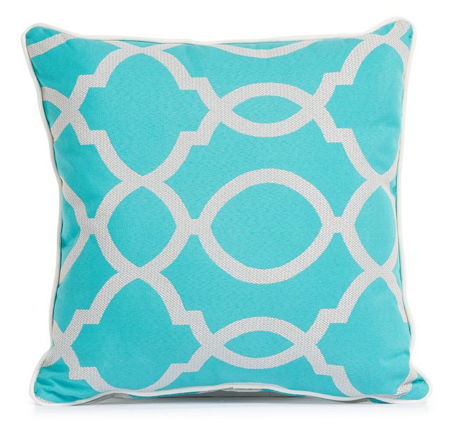 Clover Aqua 18" Indoor/outdoor Square Accent Pillow