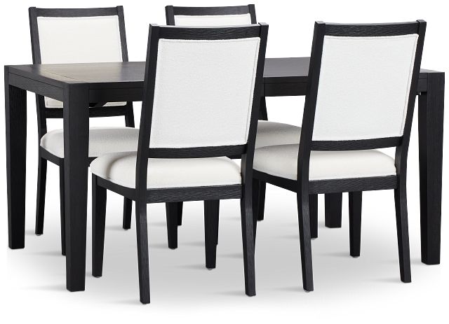 Alden Black Rect Table & 4 Chairs
