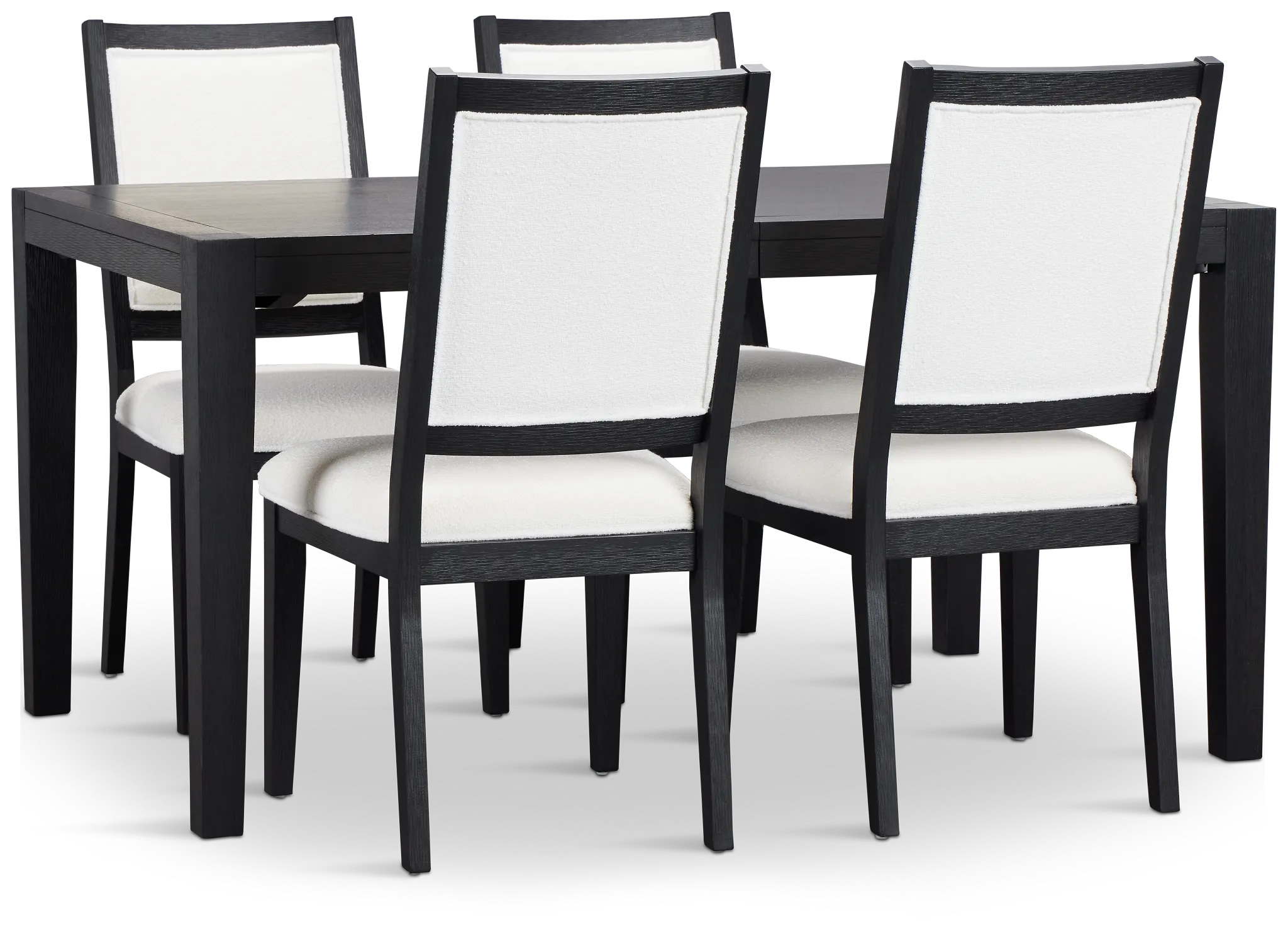 Alden Black Rect Table & 4 Chairs