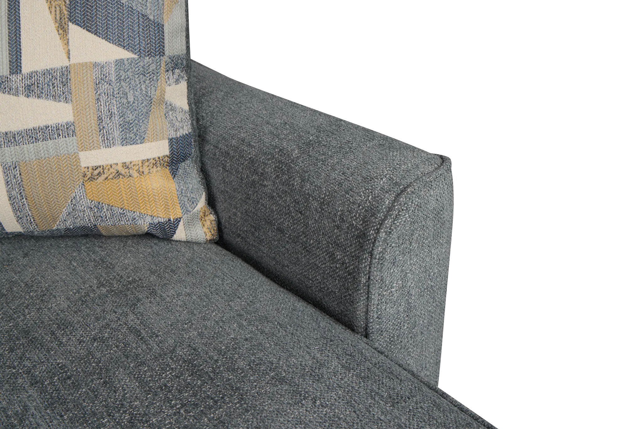 Cory Blue Fabric Chaise Sectional