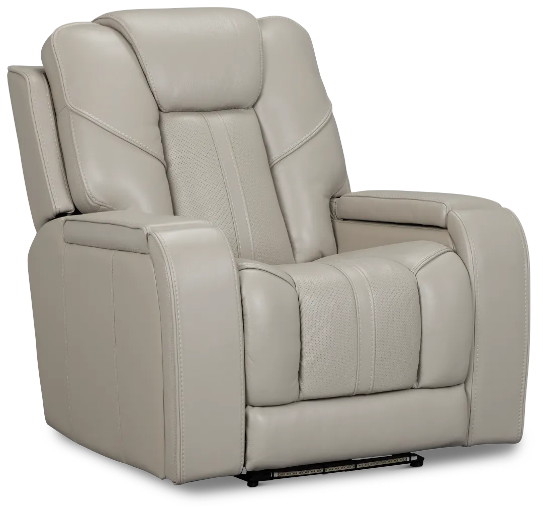 Eclipse Light Gray Lthr/vinyl Power Recliner