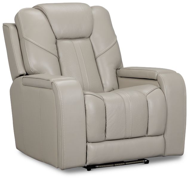Eclipse Light Gray Lthr/vinyl Power Recliner