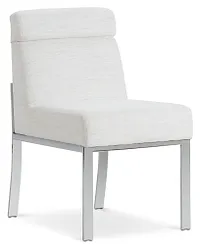 Ocean Drive White Metal Upholstered Side Chair