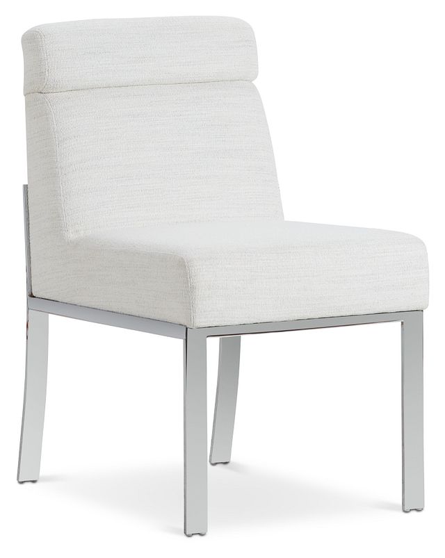 Ocean Drive White Metal Upholstered Side Chair (1)