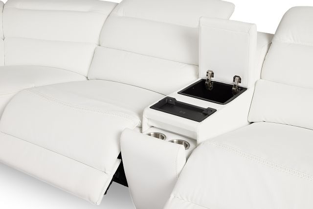 Jett White Micro Large Triple Power Reclining Two-arm Sectional