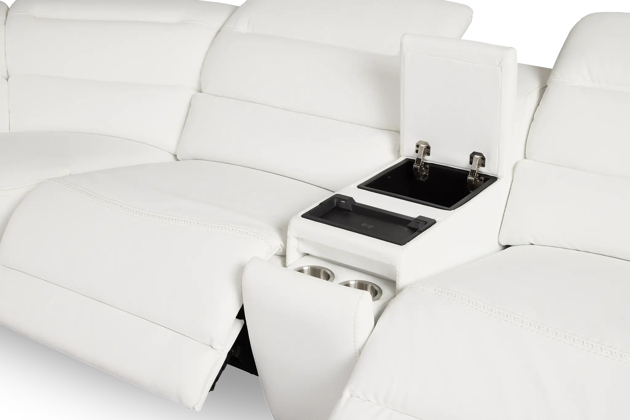 Jett White Micro Large Triple Power Reclining Two-arm Sectional Jett White Micro Large Triple Power Reclining Two-arm Sectional