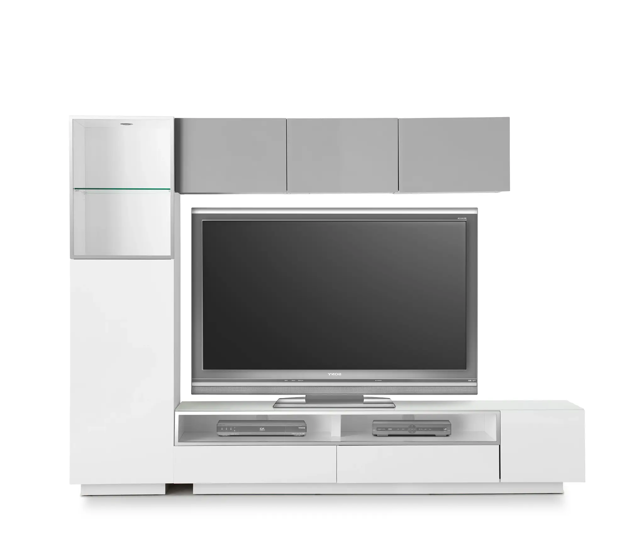 Vancouver 108" White Gray 5-piece Left Modular Wall Vancouver 108" White Gray 5-piece Left Modular Wall