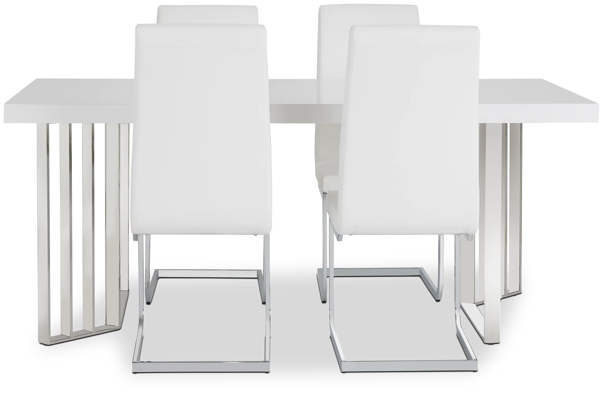 Axel White Table & 4 Upholstered Chairs