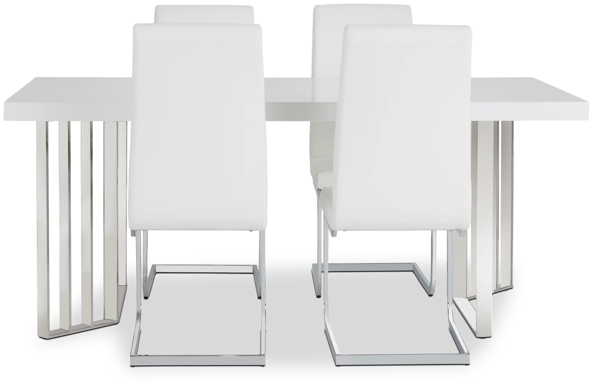 Axel White Table & 4 Upholstered Chairs Axel White Table & 4 Upholstered Chairs
