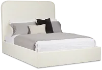 Doral White Curved Upholstered Platform Bed