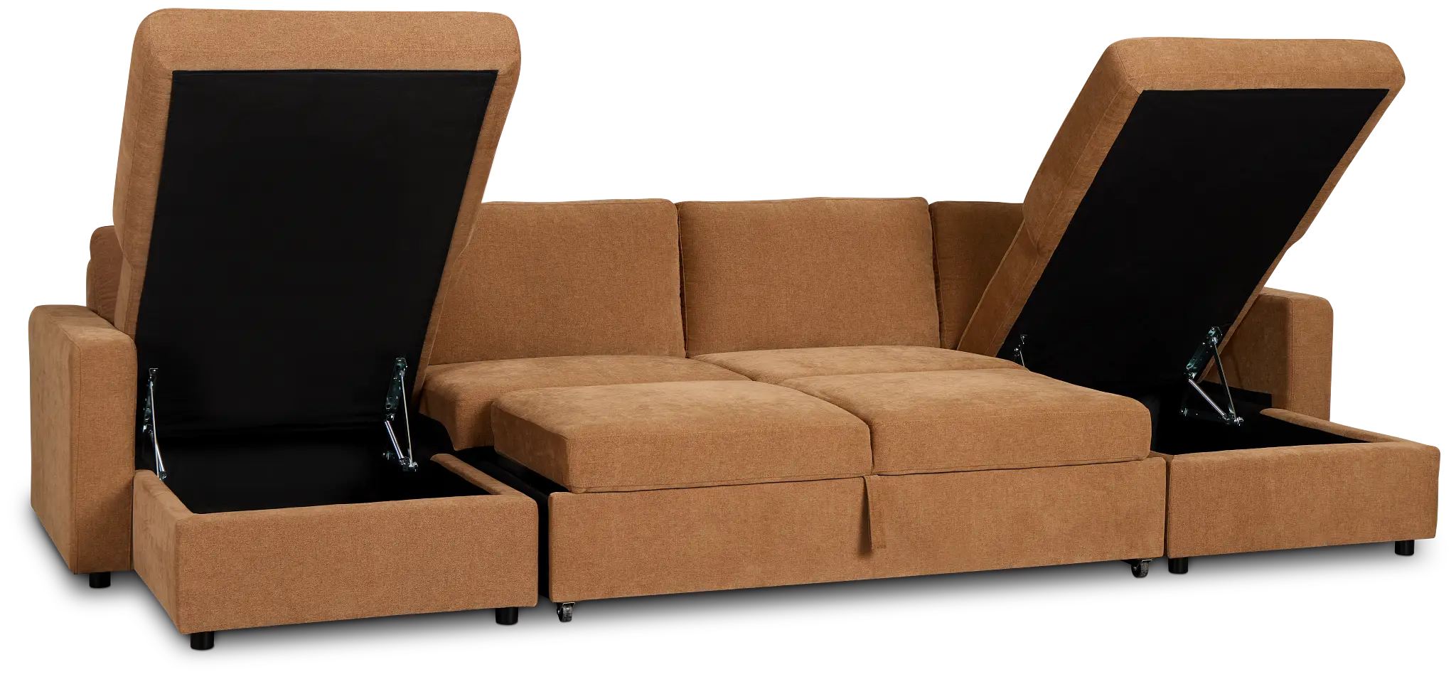 Addie Brown Fabric Double Chaise Sleeper Storage Sectional Addie Brown Fabric Double Chaise Sleeper Storage Sectional