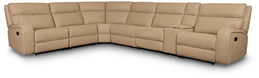 Rhett Taupe Micro Large Two-arm Manually Reclining Sectional Rhett Taupe Micro Large Two-arm Manually Reclining Sectional