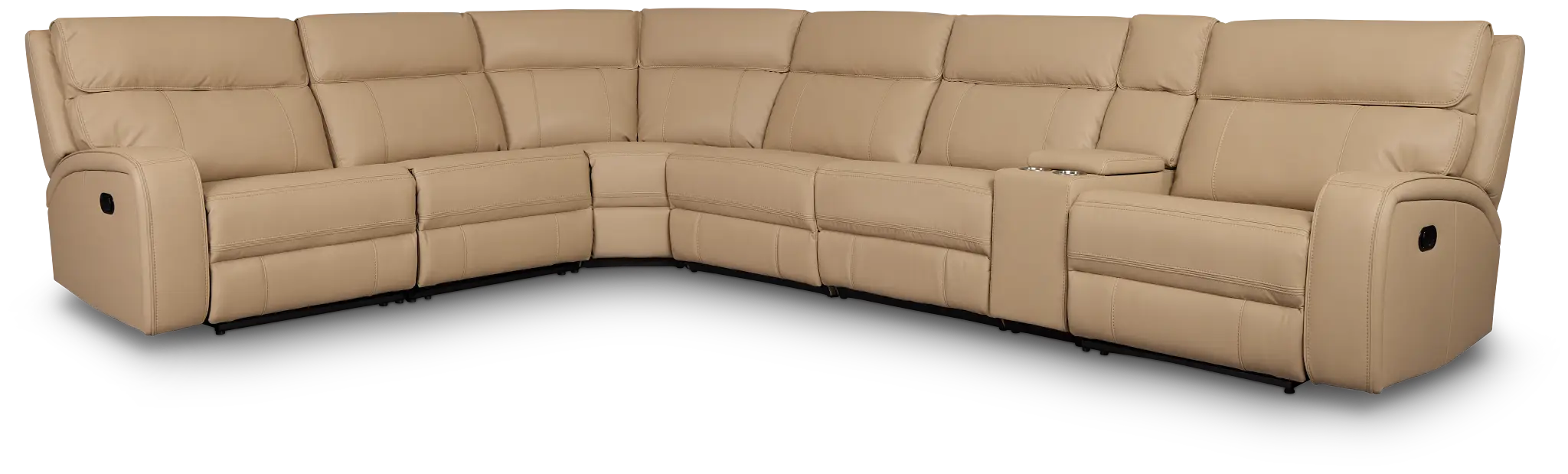 Rhett Taupe Micro Large Two-arm Manually Reclining Sectional Rhett Taupe Micro Large Two-arm Manually Reclining Sectional