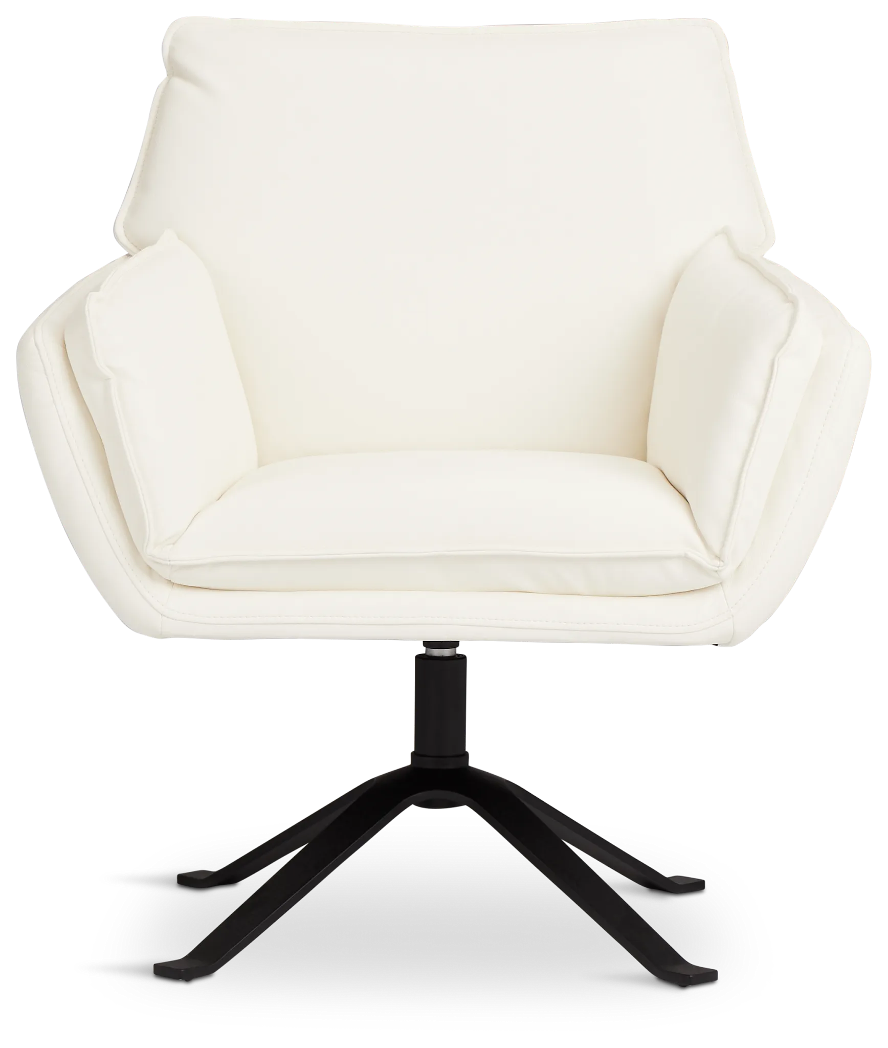 Farley White Micro Swivel Accent Chair