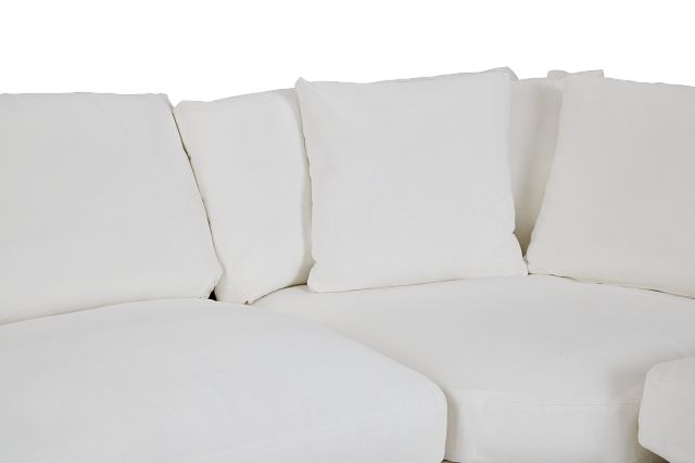 Delilah White Fabric Large Two-arm Sectional