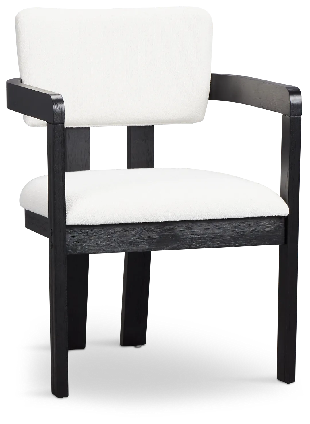 Alden Black Round Upholstered Arm Chair