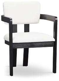 Alden Black Round Upholstered Arm Chair