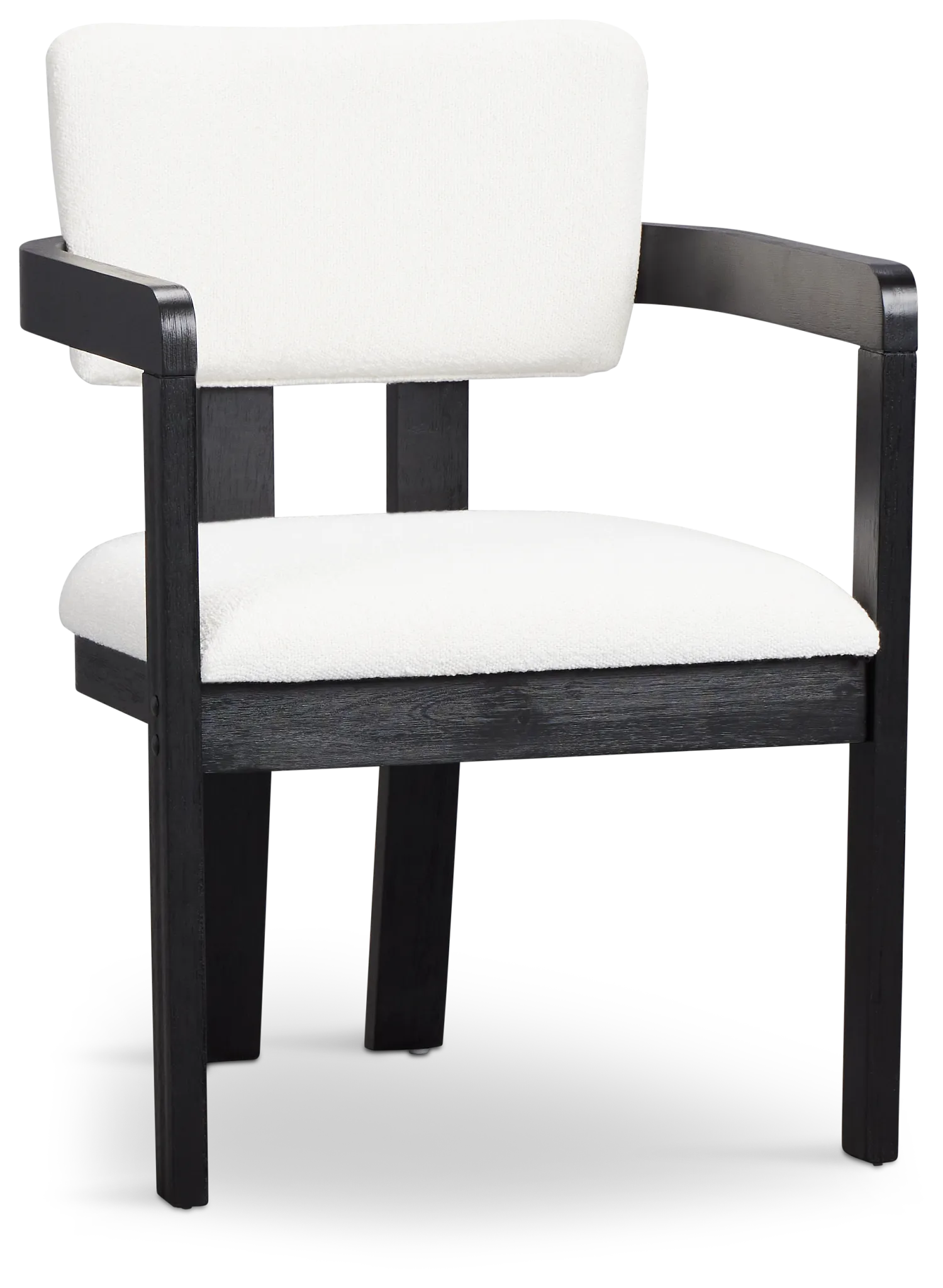 Alden Black Round Upholstered Arm Chair