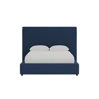Grayton Peyton Dark Blue 54" Upholstered Platform Bed