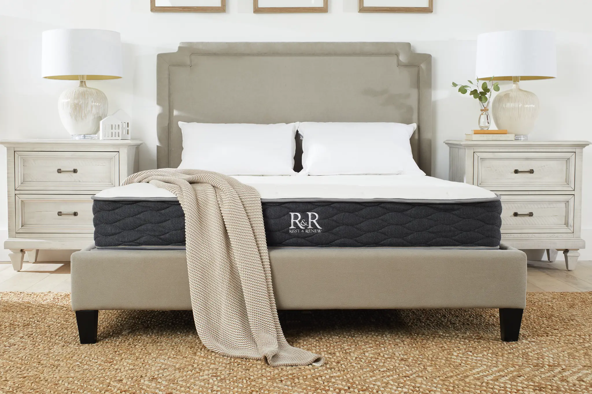 Whitney Light Gray Uph Platform Bed Whitney Light Gray Uph Platform Bed