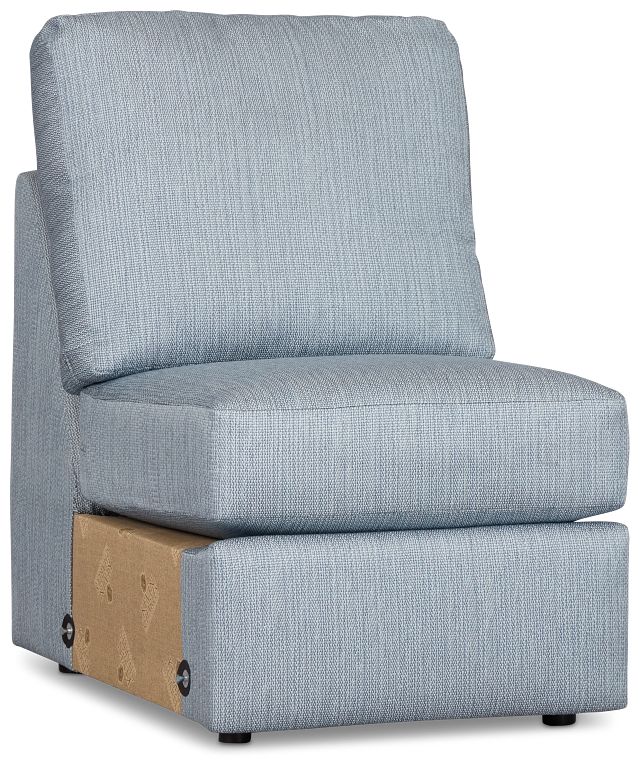 Rhodes Light Blue Fabric Armless Chair