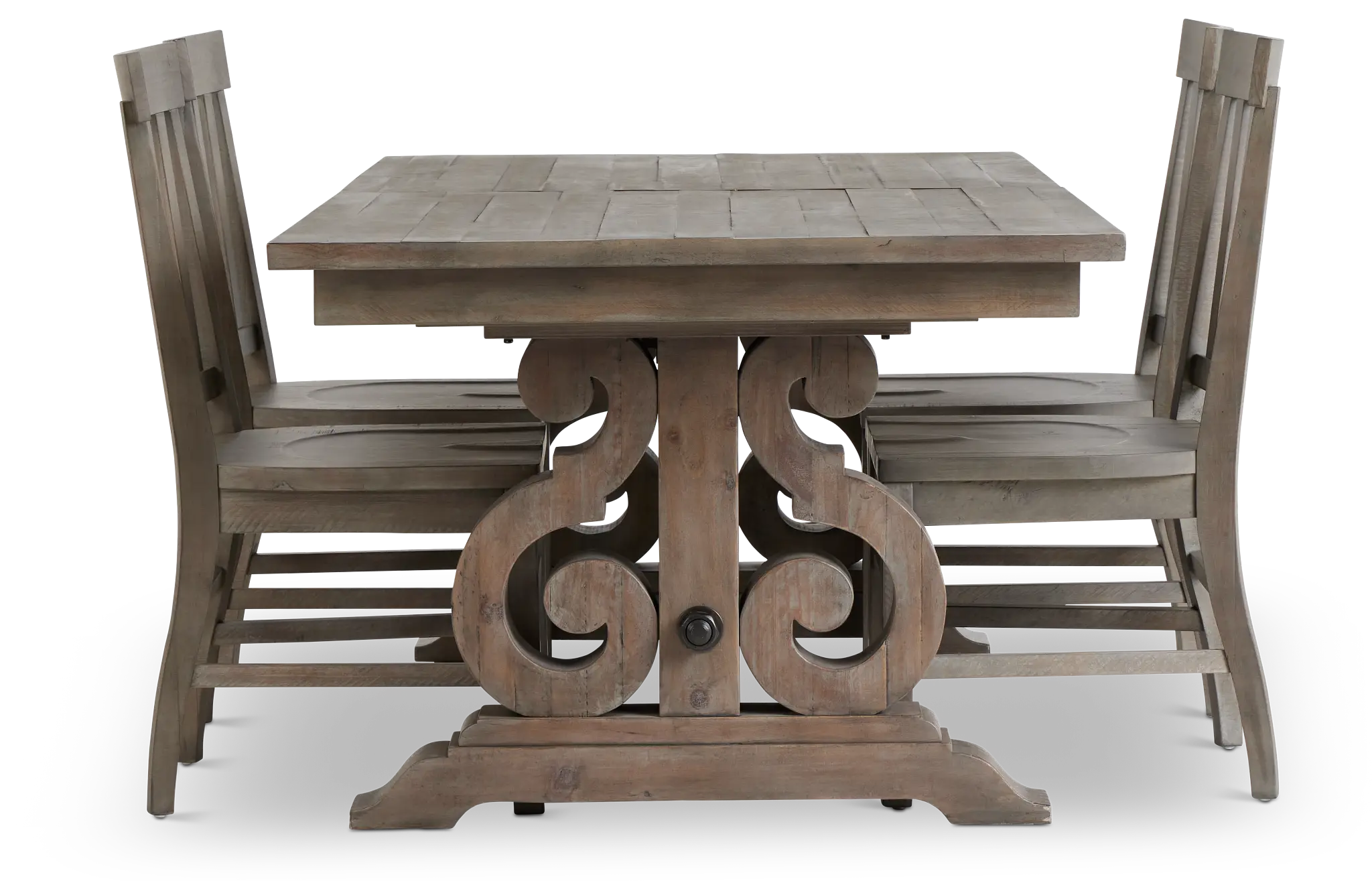 Sonoma Light Tone Trestle Table & 4 Wood Chairs Sonoma Light Tone Trestle Table & 4 Wood Chairs