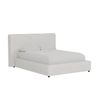 Grayton Linen Light Beige 44" Upholstered Platform Bed