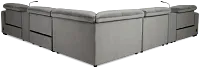 Gemma Light Gray Velvet Large Triple Power Reclining Two-arm Sectional