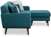 Raya Dark Teal Fabric Chaise Sectional
