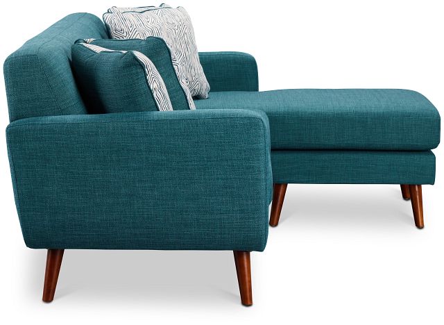 Raya Dark Teal Fabric Chaise Sectional