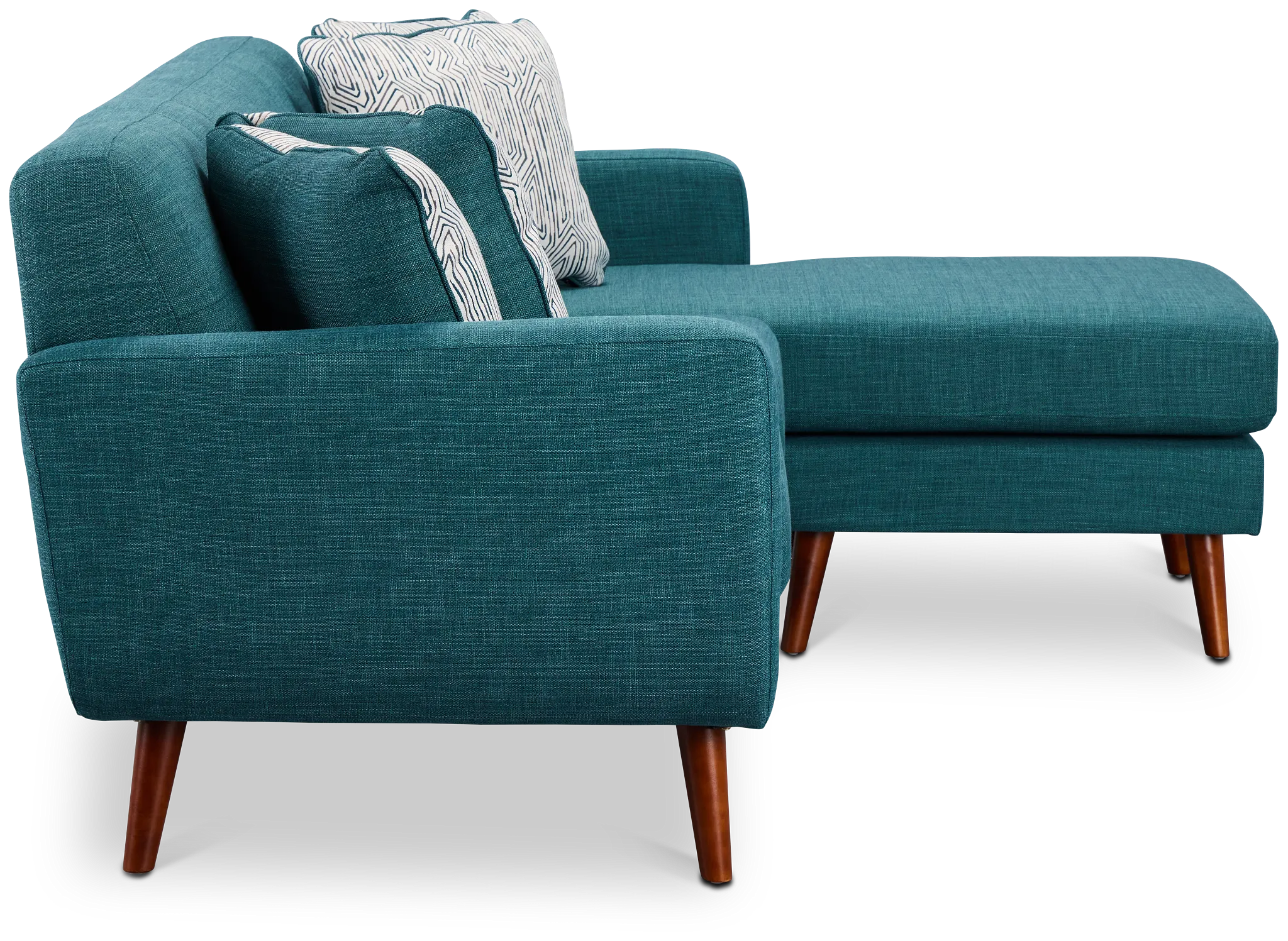 Raya Dark Teal Fabric Chaise Sectional