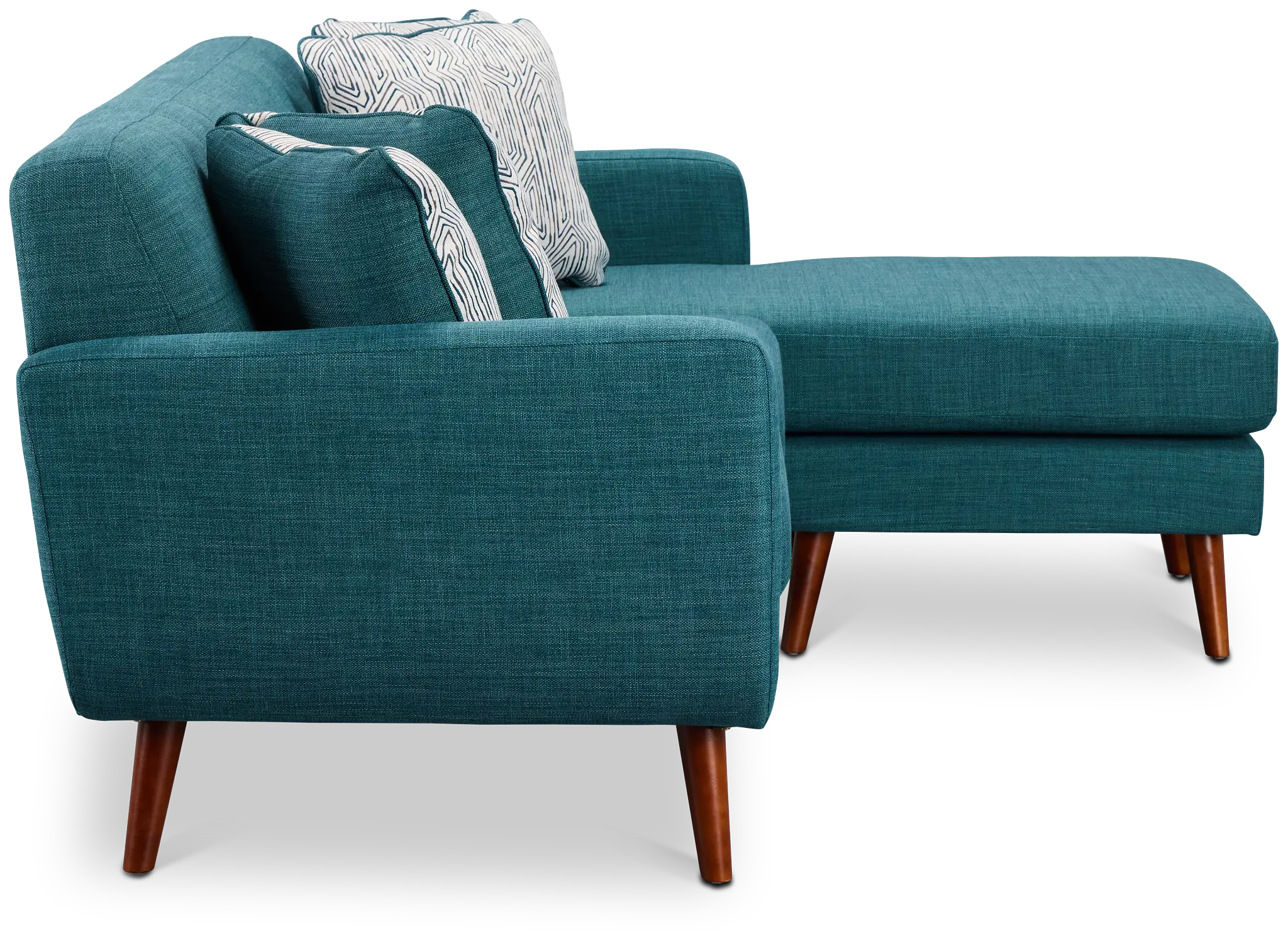 Raya Dark Teal Fabric Chaise Sectional Raya Dark Teal Fabric Chaise Sectional