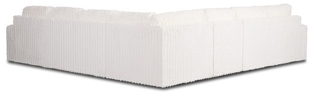 Teddy White Fabric Large Right Chaise Sectional