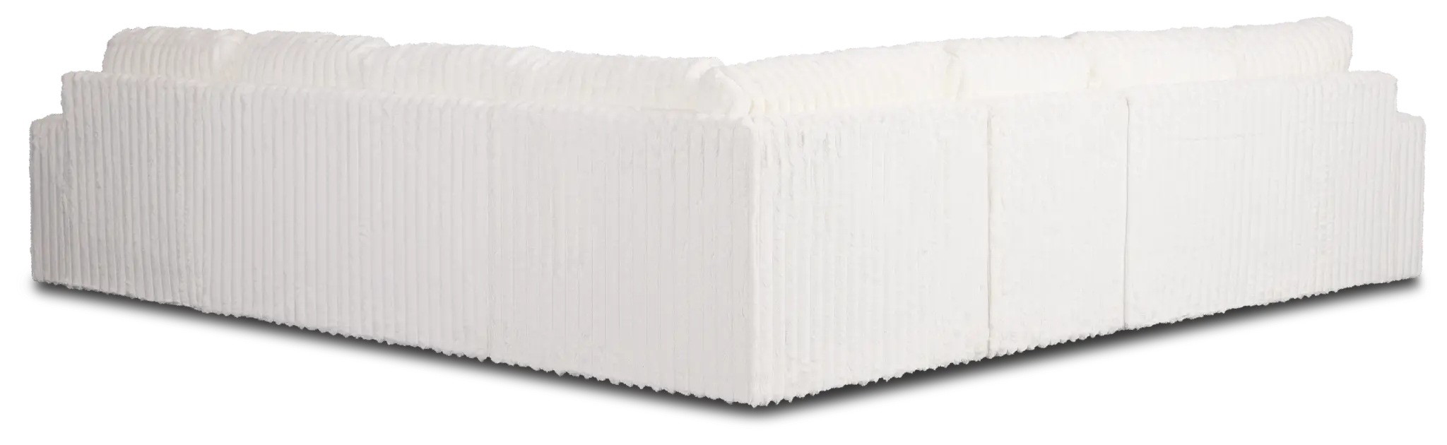 Teddy White Fabric Large Right Chaise Sectional Teddy White Fabric Large Right Chaise Sectional