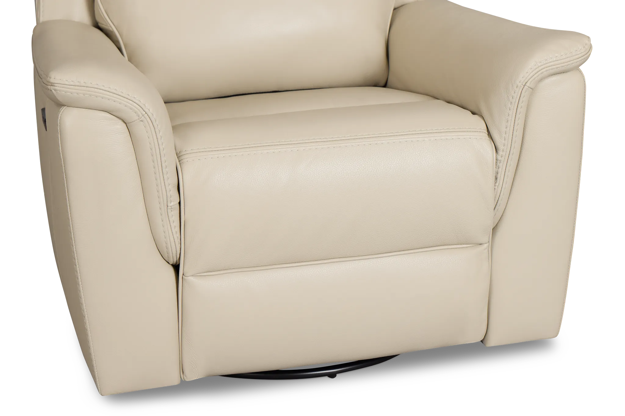 Aiden Light Gray Leather Power Glider Recliner With Power Headrest