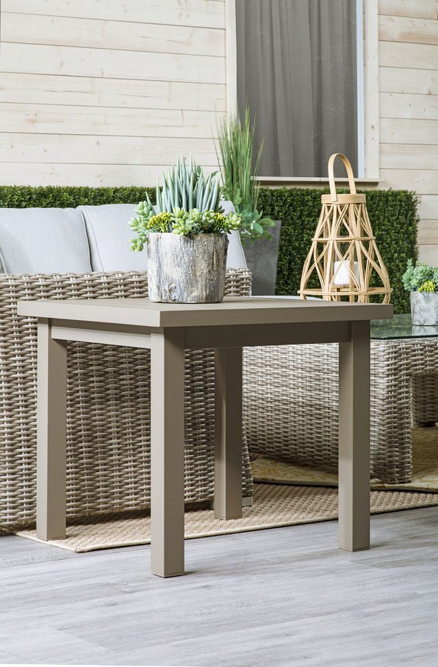 Raleigh Taupe Aluminum End Table