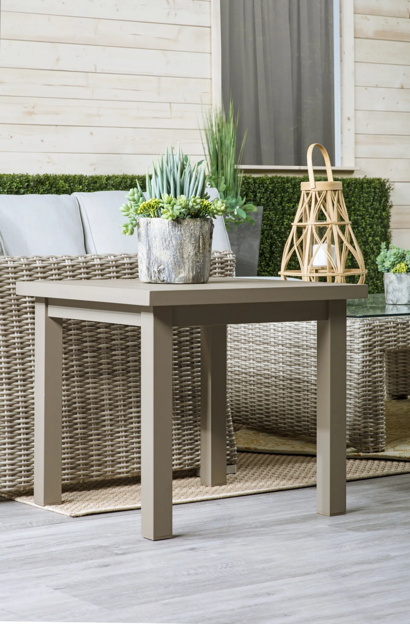 Raleigh Taupe Aluminum End Table