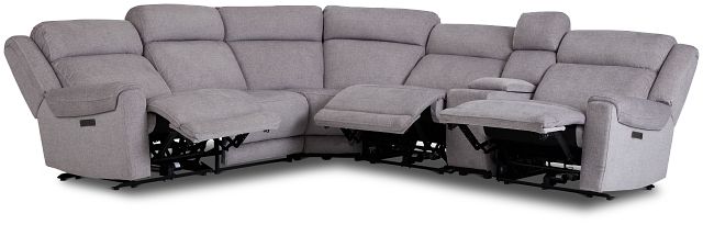 Beckett Gray Micro Medium Triple Power 2-arm Sectional