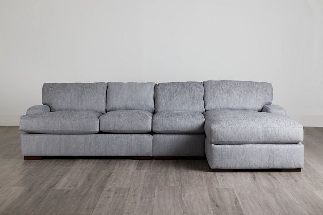 Alpha Light Gray Fabric Small Right Chaise Sectional