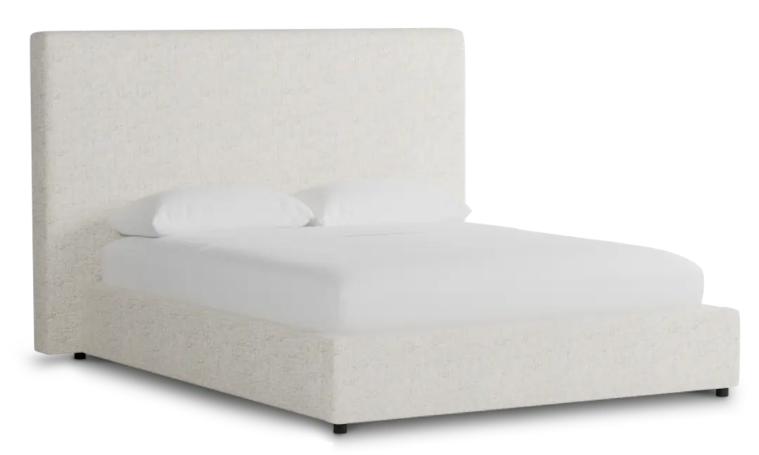 Grayton Natural Beauty Beige 54" Upholstered Platform Bed Grayton Natural Beauty Beige 54" Upholstered Platform Bed