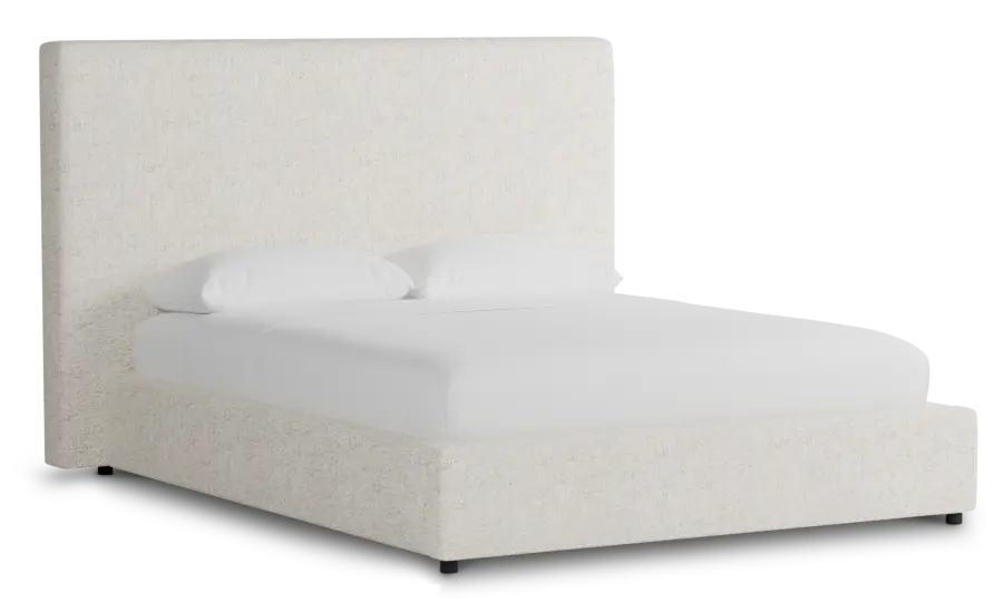 Grayton Natural Beauty Beige 54" Upholstered Platform Bed Grayton Natural Beauty Beige 54" Upholstered Platform Bed