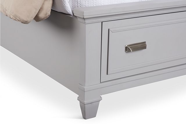 Cape Cod Gray Panel Storage Bed