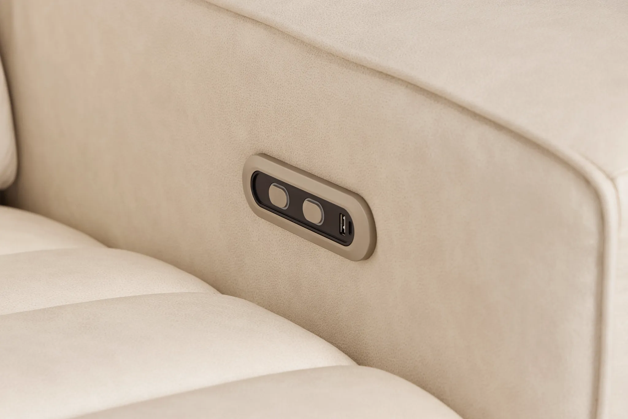 Sawyer Ivory Micro Small Triple Power Reclining Two-arm Sectional